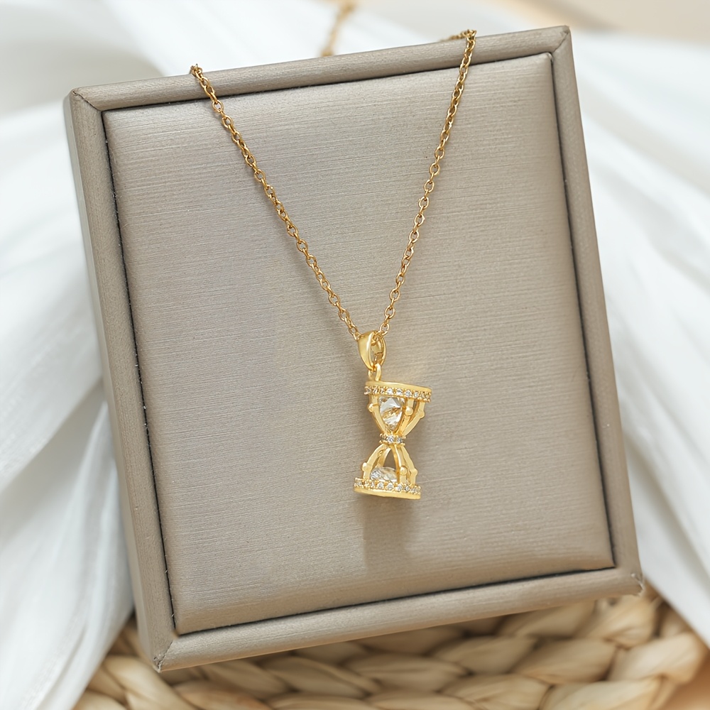Women's Stainless Steel Hourglass Pendant Necklace